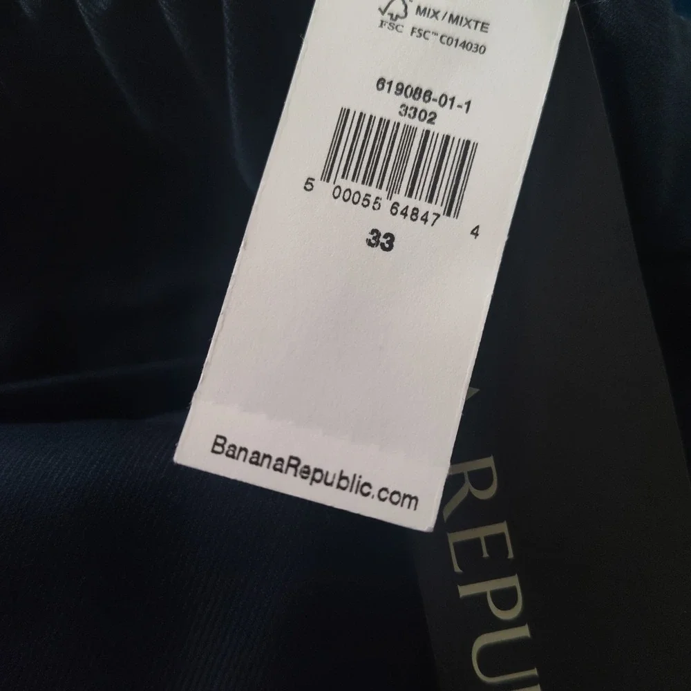 New Mens Banana Republic‎ Pants Size 33 Navy Trousers Drawstring Waist Black